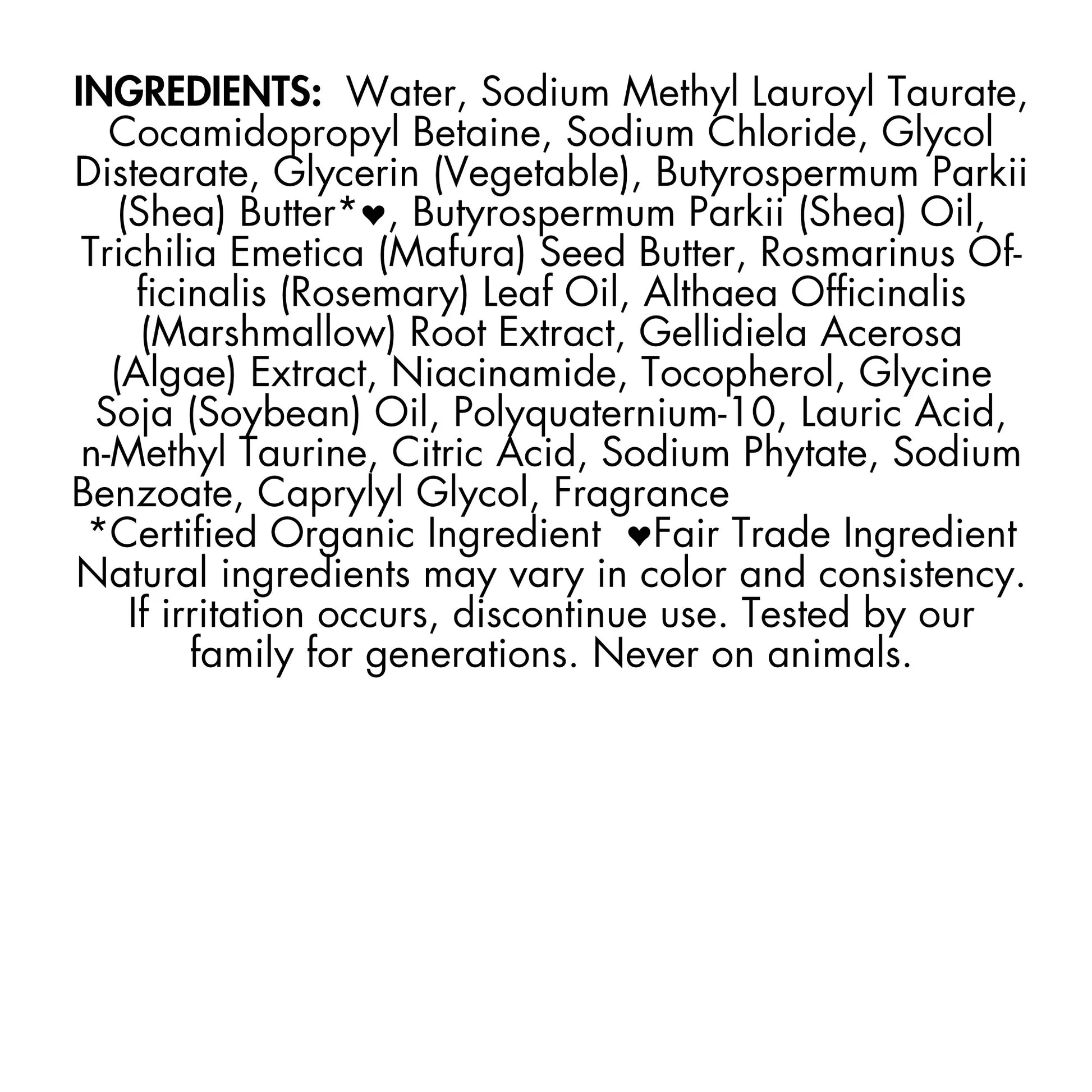 Moisturizing Shampoo Raw Shea Butter and Mafura Oil, 15 Oz