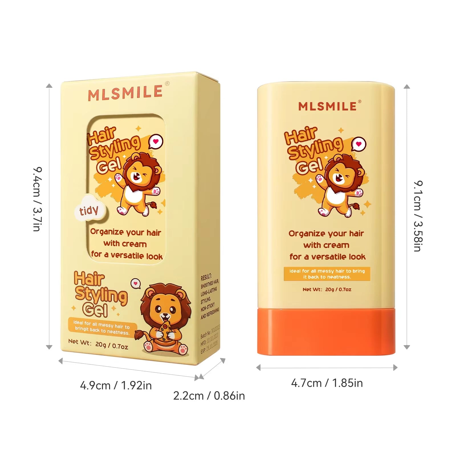 20G Hair Wax Stick Comb Teeth Hair Styling Cream Anti-Frizz for Men Women Children Edge Curly Hair Styling Product